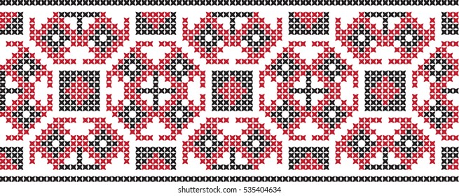 Embroidered cross-national pattern