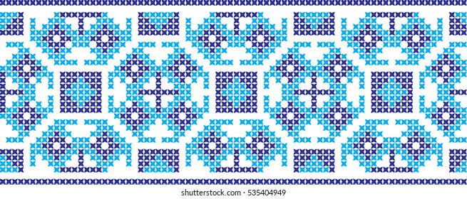 Embroidered cross-national pattern