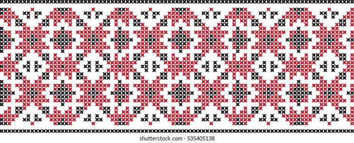 Embroidered cross-national pattern
