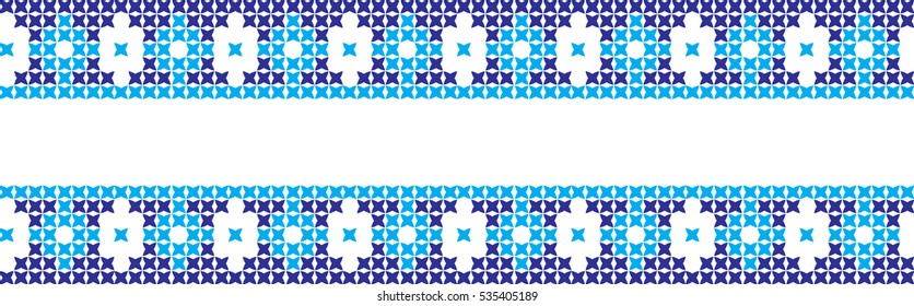 Embroidered cross-national pattern