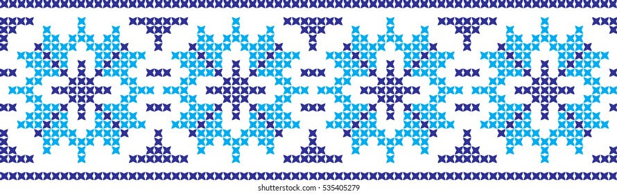 Embroidered cross-national pattern