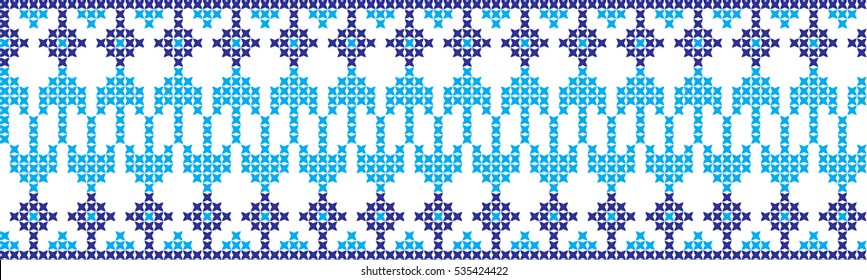 Embroidered cross-national pattern