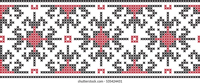 Embroidered cross-national pattern