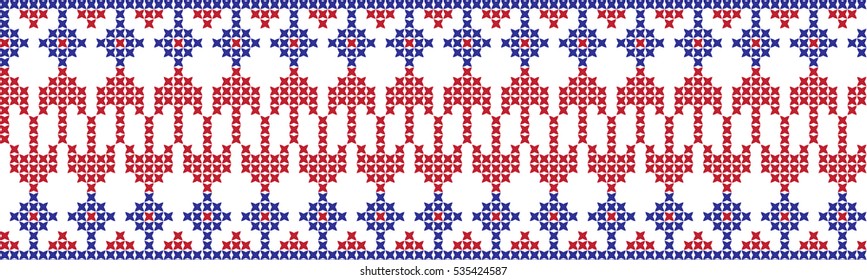 Embroidered cross-national pattern