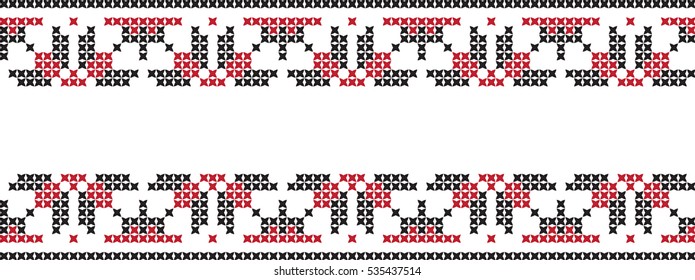 Embroidered cross-national pattern