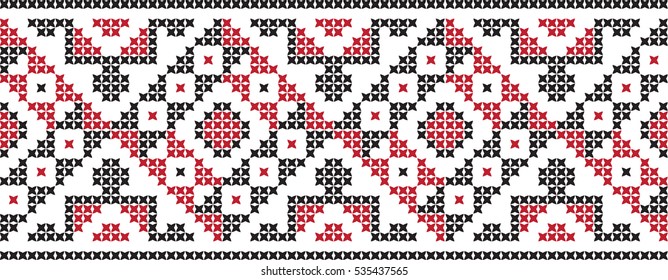 Embroidered cross-national pattern