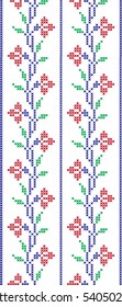 Embroidered cross-national pattern of colors