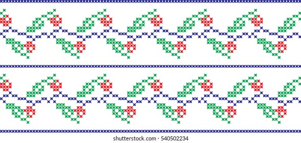 Embroidered cross-national pattern of colors