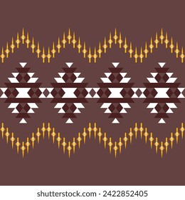 Embroidered cross-stitch ethnic fabric Geometric ornament ethnic pattern design. Use for fabric, textile, interior decoration elements, upholstery, and wrapping.