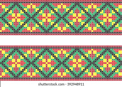 embroidered  cross-stitch ethnic Ukraine pattern