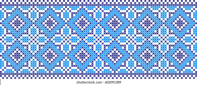 embroidered  cross-stitch ethnic Ukraine pattern