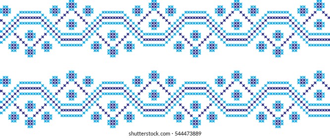 Embroidered Crossstitch Ornament National Pattern: vector de stock