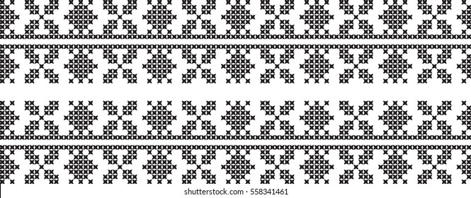 Embroidered cross-stitch ornament national pattern. Perfect for wallpaper, wrapping paper, pattern fills,greetings, web page background, greeting cards.
