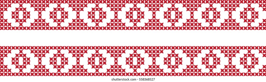 Embroidered cross-stitch ornament national pattern. Perfect for wallpaper, wrapping paper, pattern fills,greetings, web page background, greeting cards.