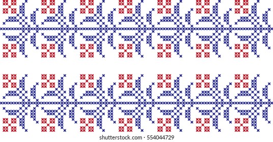 embroidered cross-stitch pattern Flower national pattern