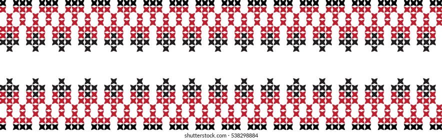 Embroidered cross-stitch pattern tape