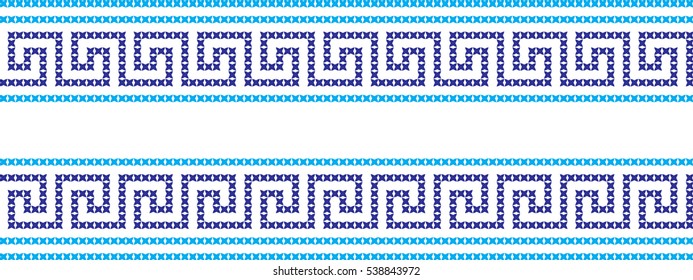 Embroidered cross-stitch pattern tape