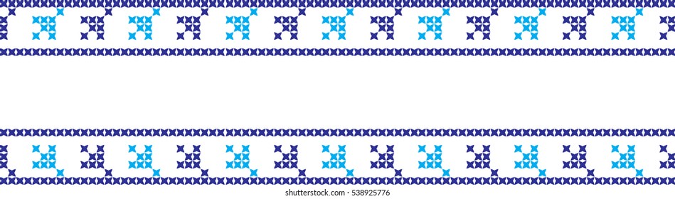 Embroidered cross-stitch pattern tape