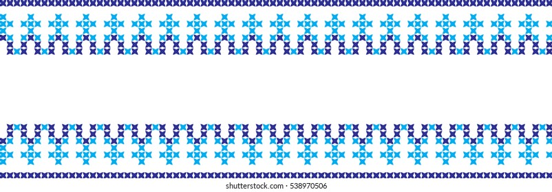 Embroidered cross-stitch pattern tape