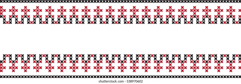 Embroidered cross-stitch pattern tape