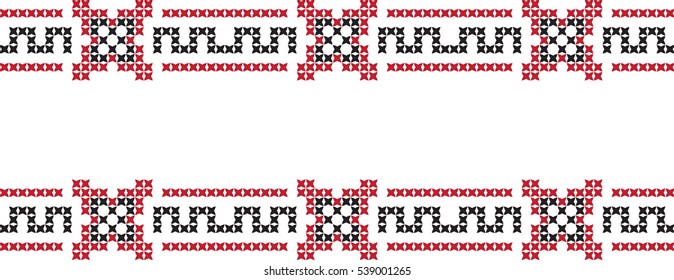 Embroidered cross-stitch pattern tape