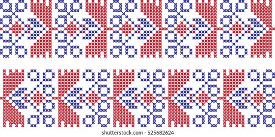 Embroidered cross-stitch pattern Ukrainian 