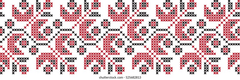 Embroidered cross-stitch pattern Ukrainian 