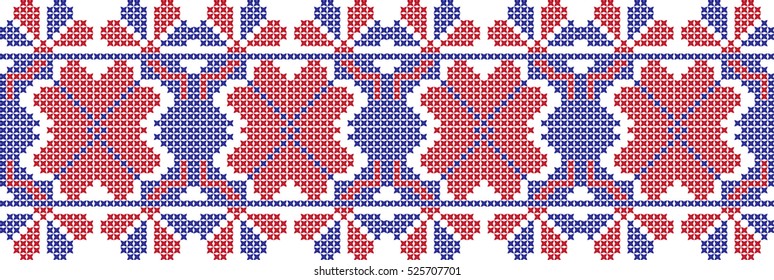 Embroidered cross-stitch pattern Ukrainian 
