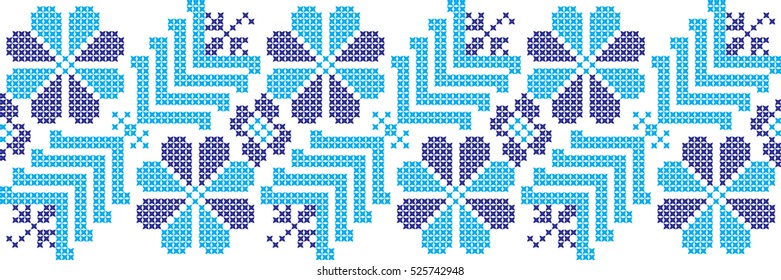 Embroidered cross-stitch pattern Ukrainian 