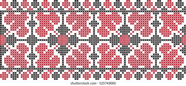 Embroidered cross-stitch pattern Ukrainian 