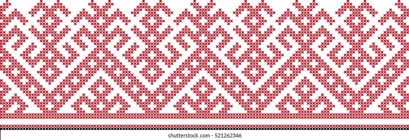 Embroidered cross-stitch pattern Ukrainian national