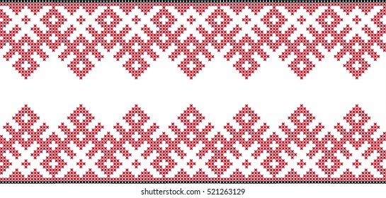 Embroidered cross-stitch pattern Ukrainian national