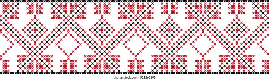Embroidered cross-stitch pattern Ukrainian national