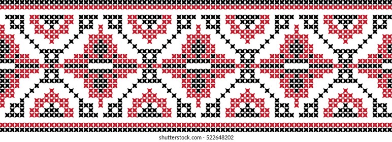 embroidered cross-stitch pattern Ukrainian national