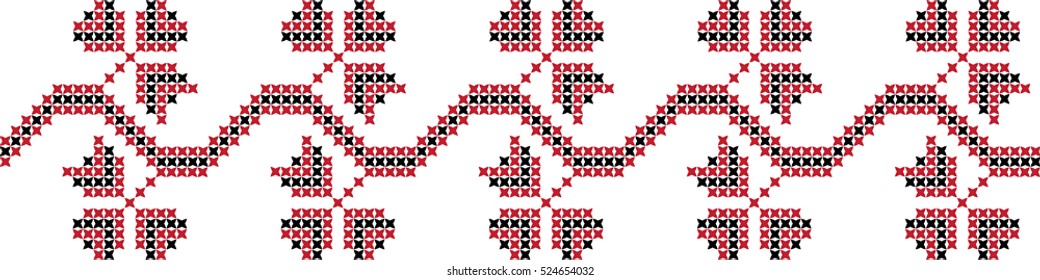 Embroidered cross-stitch pattern Ukrainian national