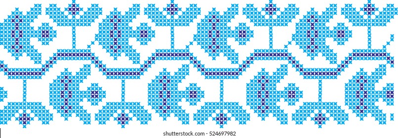 Embroidered cross-stitch pattern Ukrainian national