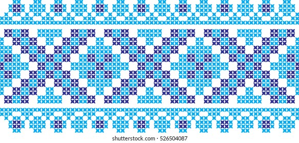 Embroidered cross-stitch pattern Ukrainian national
