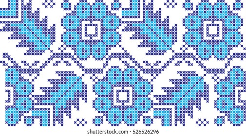 Embroidered cross-stitch pattern Ukrainian national