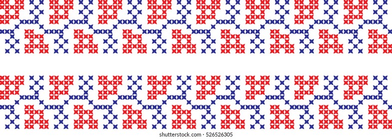 Embroidered cross-stitch pattern Ukrainian national
