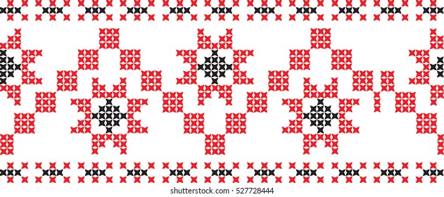 Embroidered cross-stitch pattern Ukrainian national