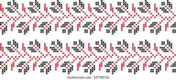 Embroidered cross-stitch pattern Ukrainian national
