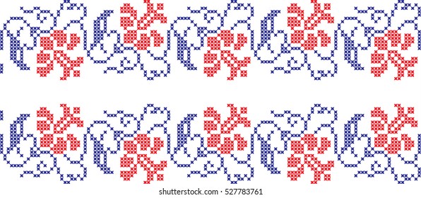 Embroidered cross-stitch pattern Ukrainian national