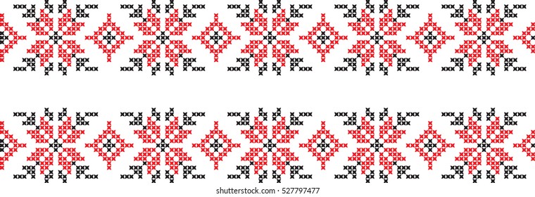 Embroidered cross-stitch pattern Ukrainian national