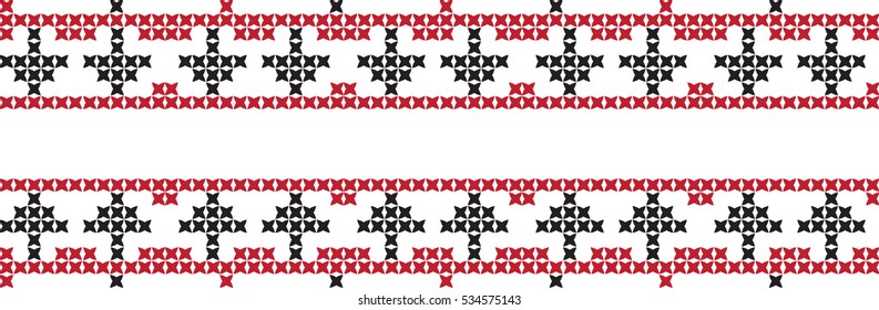 Embroidered cross-stitch pattern Ukrainian national