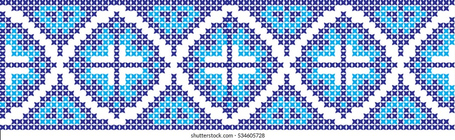 Embroidered cross-stitch pattern Ukrainian national