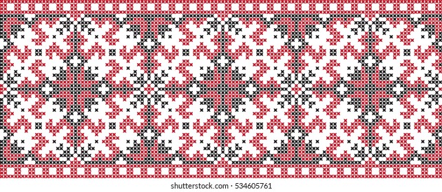 Embroidered cross-stitch pattern Ukrainian national