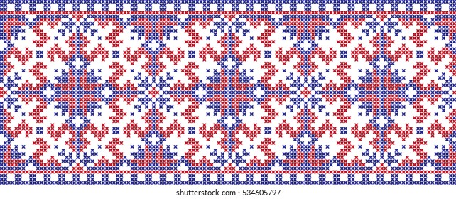 Embroidered cross-stitch pattern Ukrainian national