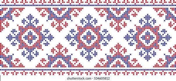 Embroidered cross-stitch pattern Ukrainian national