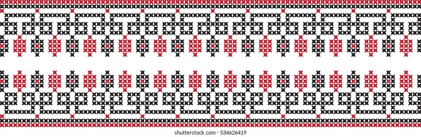 Embroidered cross-stitch pattern Ukrainian national