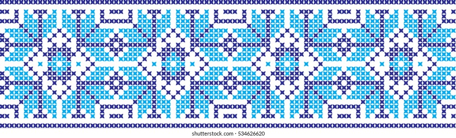 Embroidered cross-stitch pattern Ukrainian national